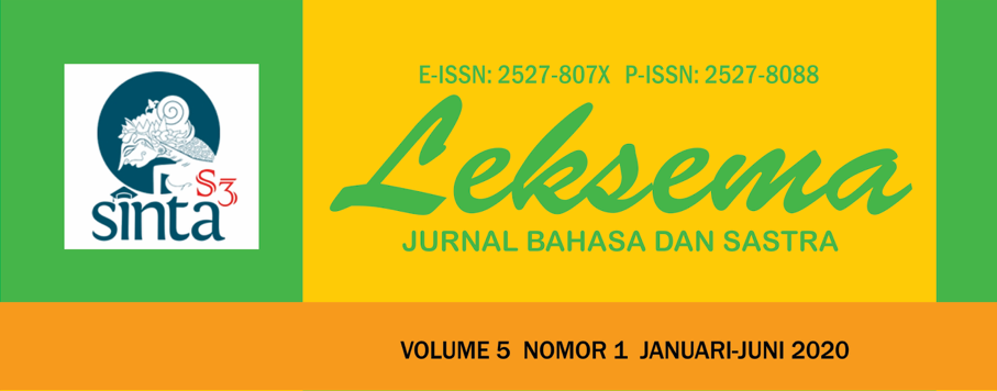 Leksema: Jurnal Bahasa dan Sastra Vol. 5 No. 1 Tahun 2020 Tampil dengan Wajah Baru