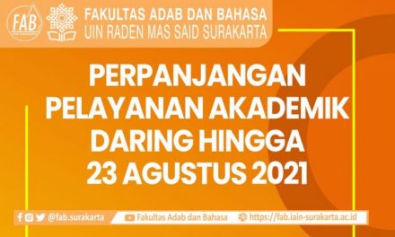 Perpanjangan Pelayanan akademik secara daring sampai 23 Agustus 2021